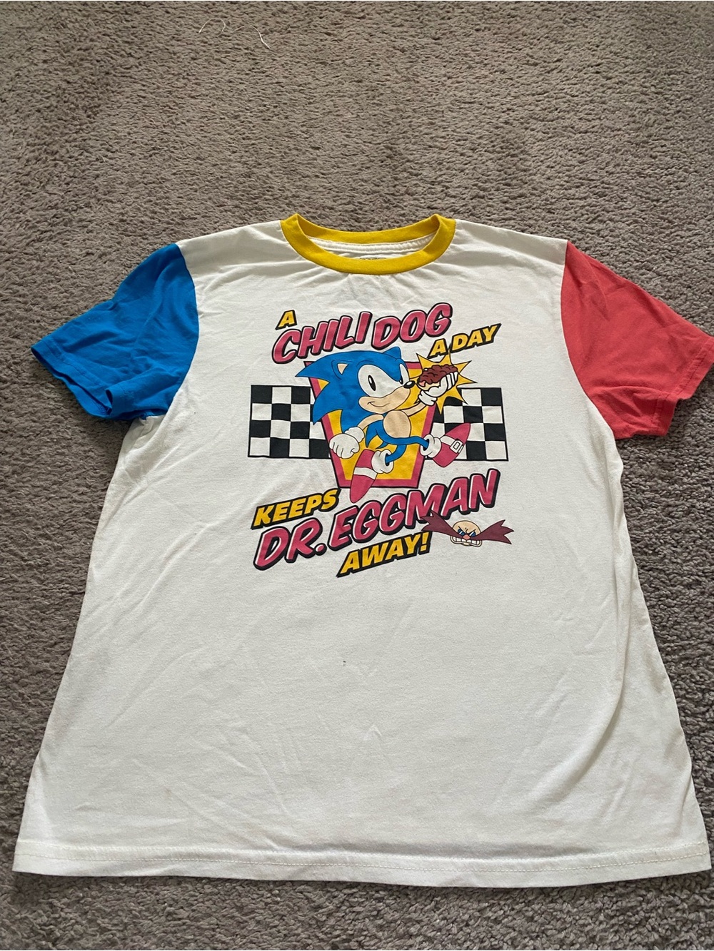 Sonic The Hedgehog White Colorblock Tee